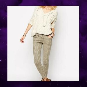 Free People textured jacquard skinny jeans